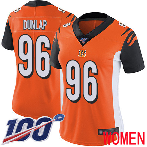 Cincinnati Bengals Limited Orange Women Carlos Dunlap Alternate Jersey NFL Footballl #96 100th Season Vapor Untouchable